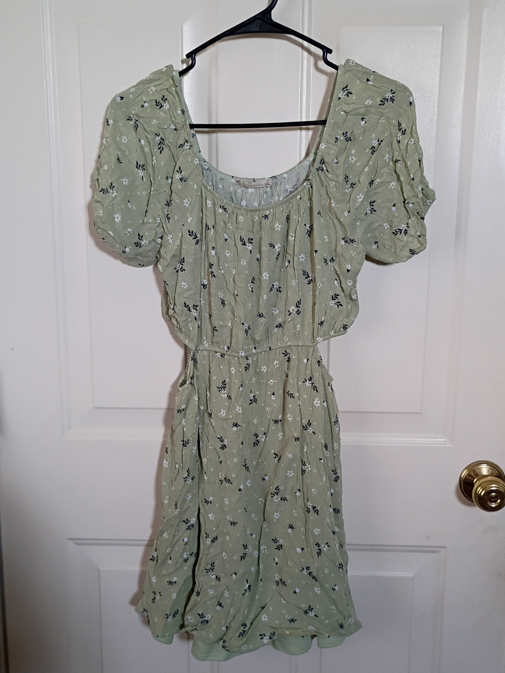 Altar'd State Sage Green Floral Mini Dress
